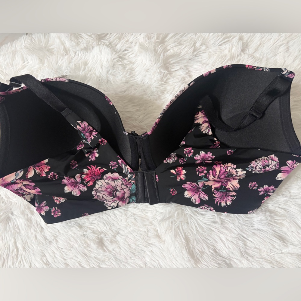 Torrid Black and Pink Floral Bra - Picture 7 of 10